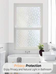 1 Rollo de película de ventana esmerilada de privacidad sin pegamento, película decorativa de ventana esmerilada con efecto de adherencia estática y opaco, antiUV para baño, cocina y oficina - Multicolor - Ver 10
