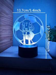 1pc 3D Football Night Light, Creative Football Element Design With Touch Control 7-Color Changing, Decorate Room Ambience, Ideal Gift For Football Fans - Multicolor - View 5
