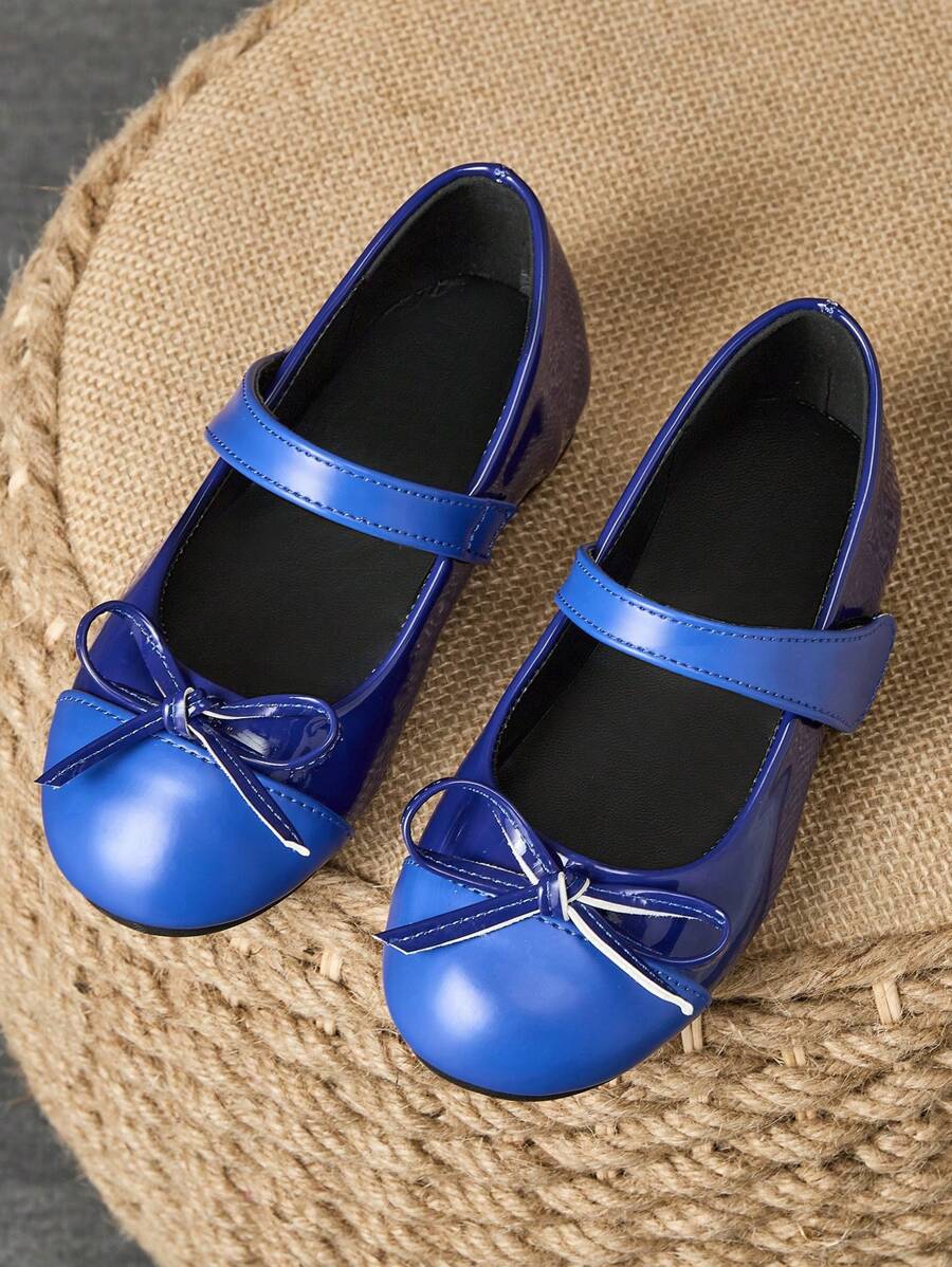1 Paio di scarpe da principessa con punta rotonda, fiocco in materiale a scacchi, in pelle verniciata, per bambine, scarpe eleganti piatte e alla moda adatte per la scuola e le occasioni formali