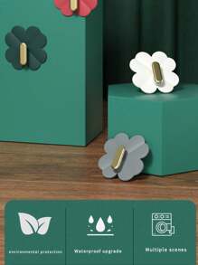 1pc/4pcs Multifunctional Clover Shaped Hooks, Can Hang Clothes, Towels, Hats, Keychains, Decorative Hooks
