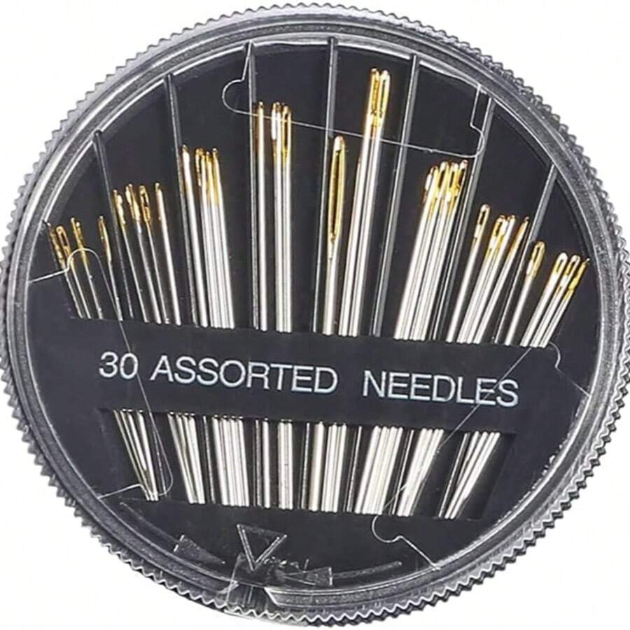 30 Pcs Hand Sewing Needles, Handle Sewing Needle Set, Assorted Sizes Embroidery Mending Craft Sew Case