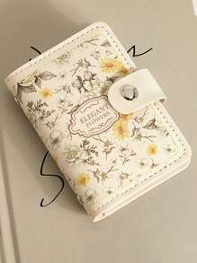 1pc Women Cute Leather Card Holder, Suitable For ID Card, Name Card, Bank Card, Credit Card For Women, Teenagers, Girls, Floral Print, Modern Design