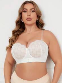Soutien-gorge de lingerie à armatures en dentelle avec fermeture devant, grande taille pour femmes