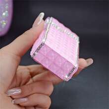 1 pezzo Custodia per sigarette con strass, capacità di 20 sigarette, apertura automatica, scatola sottile per sigarette lunghe, custodia per sigarette con decorazioni in strass creativa per donne, accessori per fumatori, accessori per fumatori femminili, porta sigarette, custodia portasigarette