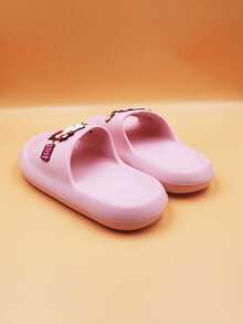 Hello Kitty Girls' Slippers, Cartoon Shoes, Anti-Slip, Cute Cartoon Indoor Bathroom Shower Shoes, Beach Sandals, Children | Sanrio Shoes - Dusty Pink - View 6