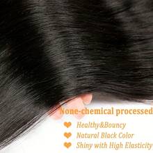 12A 马来西亚直发束 原始人发束 处女发 1/3/4 件束 短直发编织接发 - Natural Black - 查看 8
