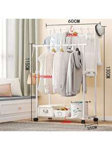 1 pieza Organizador de gabinete metálico de varios niveles con barra colgante, unidad de almacenamiento universal para ropa, zapatos, mantas, bolsos, sombreros, toallas - Resistente, fácil de montar, con recubrimiento en polvo, exhibición minorista industrial y científica