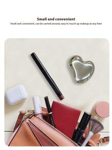 1pc Stainless Steel Small Mirror, Makeup Mirror Supports Engraving, Birthday, Flower, Zodiac, Cloud, Heart Design, Compact And Portable,Multi-Functional,Ornamental,Letter,Solid Color,Exquisite,Stylish,Vintage,Modern,Colorful,Leisure,Basics,Casual,Soft,Unique,Customized,Personalized,Custom,Ideal Gifts For Her,Girlfriend,Her,Grandparents,Family,Boyfriend,Friends,Mother's Day Gifts Women