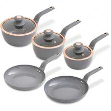 5pc Cookware Set Pot Frying/ Saucepans Non-Stick Black - default - View 1