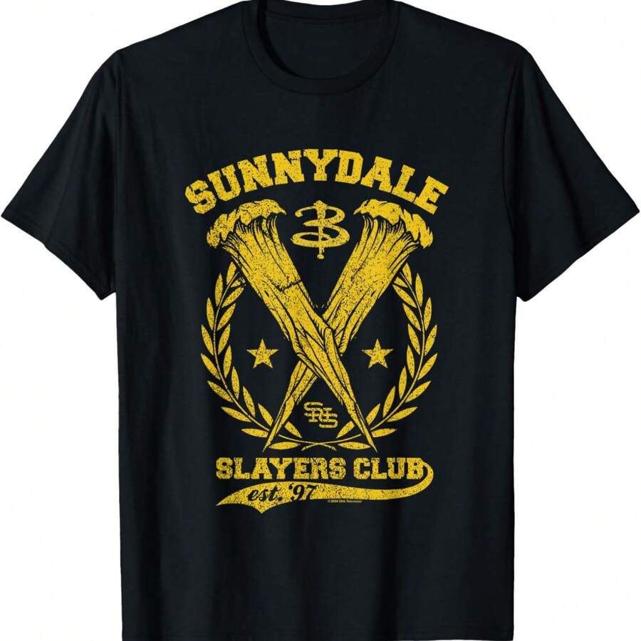 Buffy The Vampire Slayer Sunnydale Slayers Club Collegiate T-Shirt - Black - View 1
