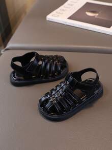 1 双夏季新款幼儿女童凉鞋韩版公主软底罗马沙滩鞋 - 黑色 - 查看 3