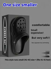 2025新款男女款透气镂空凉鞋百搭双向穿沙滩防臭防滑休闲 - 黑色 - 查看 12