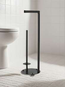 1pc Bathroom Paper Towel Holder & Toilet Brush Organizer Rack, Stainless Steel Roll Paper Dispenser