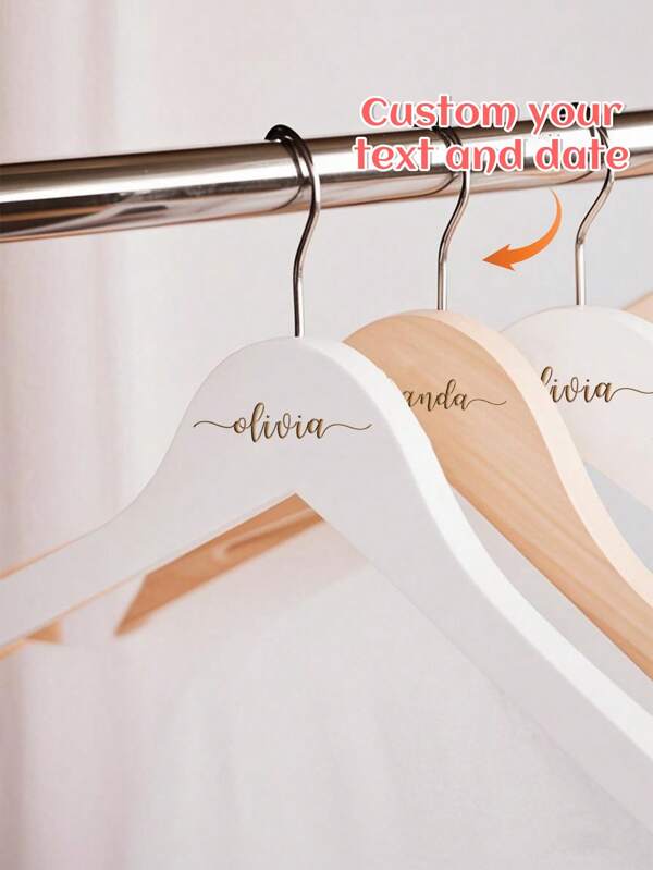 Engraved Hangers For Wedding, Personalized White Coat Hanger For Bride And Groom, Bespoke Wedding Day Hangers, Bridal Keepsake, Bridal Party, Engraved, Stainless, Colorful, Cute, Adorable, Funny, Kawaii, Y2K, Stylish, Unisex, Casual, Custom, Customized, Ideal Gifts For Her, Her, Boyfriend, Girlfriend, Family, Friends, School Supplies, Middle School Students, High School Senior High School Students, College Students, University Students, Freshman, Sophomore, Underclassmen, Delicate Romance
