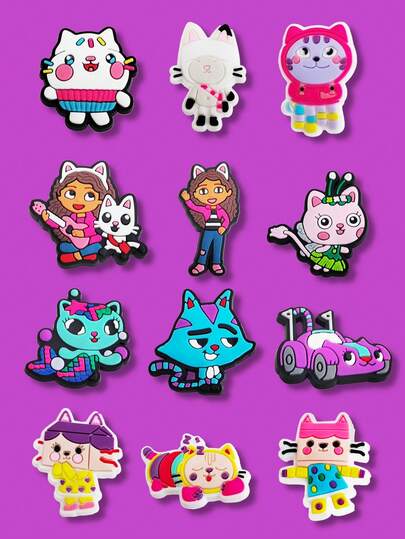 16pcs Adorable Girls Shoe Charms/Decorations, Suitable For Clogs, Sandals, Slippers, Shoe Accessories, Great As Birthday Or Party Gifts