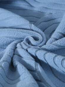 1pc Blue Jacquard Velvet Sofa Cover, With Elastic Edging, Made Of Polyester Fiber Fabric, Suitable For Living Room And Home Use, Modern Minimalist Design - Blue - View 10