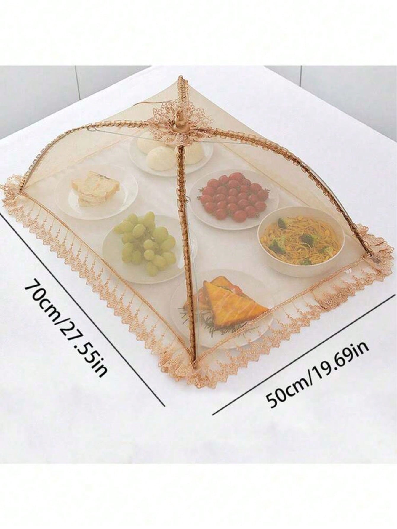 غطاء طعام قابل للطي على شكل مظلة، مقاوم للغبار، مض...