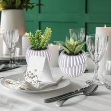 Set Of 3 Mini Artificial Succulents In Geometric Cement Pots, Faux Potted Plants For Home, Office, Table, And Shelf Decoration - Grey - View 5