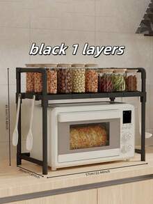 1pc Kitchen Storage Rack, Microwave Oven Overhead Shelf, Practical Home Storage Rack - Multicolor - View 6