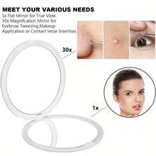 Double-Sided Magnifying Makeup Mirror With 10X/20X/30X Magnification,Ultra-Thin Pocket Makeup Mirror For Travel,No Battery Required, Foldable Design ,Small Pocket Mirror With 180° Adjustable For Precision Grooming,Makeup,Cheap,Room Decor,Vanity,Travel,Bedroom,Makeup Accessories,Mirror,Vanity Mirror,Mini Mirror,Compact Mirror,Mirror Small,Hand Mirror - Multicolor - View 7