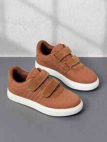 1 Pair Girls' Lace-Up Design Breathable And Comfortable Flat Shoes, Suitable For Back To School, Student, Spring & Autumn - Brown - View 5