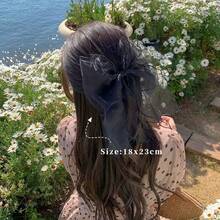 1pc Organza Bowknot Elastic Hair Clip - White - View 11