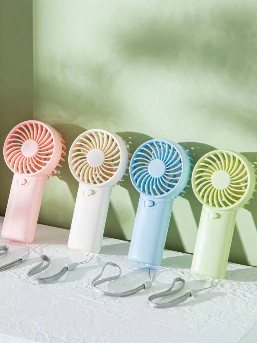 Quạt cầm tay mini hoạt hình chạy bằng pin, di động, yêu cầu 2 pin AA - Nhiều màu - Xem 1