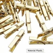 20 Pieces/50 Pieces/100 Pieces Golden Love Plastic Clothing Photos Paper Clips Mini Clothing Clips Postcards Home Wedding Valentine's Day Decorations