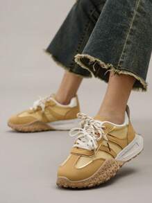 Neue Rundkappen-Schuhe mit komfortabler dicker Sohle und rutschfester Sohle, geeignet für Laufen, Sport und tägliche Anlässe in allen Jahreszeiten
