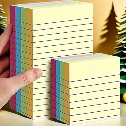 200pcs Small Lined Sticky Notes In 4 Vibrant Colors - Portable, Self-Adhesive Notepad For Students & Office Workers, Easy To Apply & Remove, Ideal For Efficient Note-Taking At Home, School, Or Office