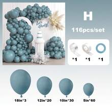 Juego de corona de globos decorativos para fiesta, 10/50/116 piezas, incluye globos de látex de colores rosa, azul, verde, carne y café, adecuado para decorar bodas, compromisos, cumpleaños, ceremonias de graduación, celebraciones y fiestas de aniversario