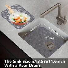 1pc Silicone Hollow Draining Mat, Foldable Heat-Resistant Pad, Sink Protector Mat For Bottom Of Kitchen Sink