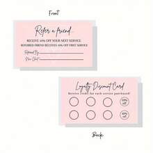 48pcs 3.5 X 2 Inch Business Recommendation & Loyalty Discount Cards, Pastel Pink Design,Back To School,School Supplies - 48 Pieces/pack - View 3