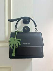 1pc Solid Color PU Coconut Tree Fashionable Minimalist Cute Car Key Chain, Backpack Shoulder Bag Handbag Accessory, Suitable For Couples, Students, Men, Women, Everyday, Date, Holiday, Travel, Gift For Girlfriend, Mom, Children