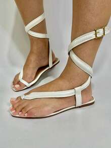 Women's Snake Flat Sandal On - Vàng - Xem 11