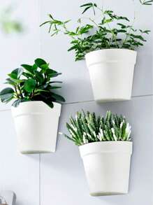 1 paquete de maceteros de pared autorrregables - Sistema vertical de jardín moderno en semicírculo con diseño a prueba de fugas, maceteros hidropónicos ahorradores de espacio para balcón/sala de estar/oficina (perfecto para jardineros urbanos y entusiastas de las plantas, regalo para el Día de la Tierra/Día de la Madre), decoración de jardín, exterior, macetero, maceta, jardinería