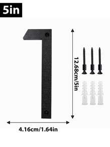 1 paquete 5/8/10pulgadas, números de casa para exteriores, número de habitación flotante moderno, para buzón de exterior, decoración de puerta de pared, garaje y puerta, negro recubierto, señalización de visibilidad para el 911 con kits Nail