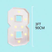 Bảng số LED khổng lồ 3ft có đèn số 0-9 - Bảng xốp ánh sáng trắng mát và ấm, thích hợp cho tiệc tùng, sinh nhật, đám cưới, kỷ niệm - Dùng pin (AA), tự lắp ráp, thích hợp cho đám cưới, lễ rửa tội, sinh nhật, lễ kỷ niệm, lễ tốt nghiệp (Không bao gồm pin) - Nhiều màu - Xem 30