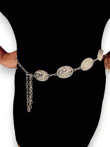 cinto de cavalos com corrente - Prata - Visão 4