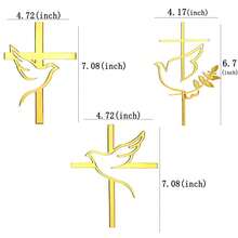 3 Piezas Adorno Cruzado de Espejo Acrílico para Pastel, Decoración para Bautizo, Primera Comunión, Baby Shower, Cumpleaños, Suministros para Fiestas Cristianas, Adecuado para Eventos Religiosos o Pasteles de Cumpleaños - Multicolor - Ver 11