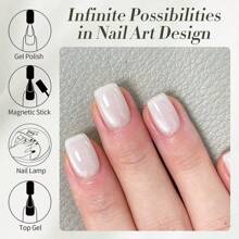 BORN PRETTY BORN PRETTY Gel de uñas magnético blanco de gato de 10ml, ultra brillante, con glitter, semi-permanente, de remojo, UV para arte de uñas y manicura