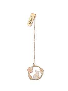 1Pc Sakura Cute Pet Series Creative Metal Bookmarks Small And Fresh Student Bookshelf Pages Alloy Bookmarks Accessories Personalized Text Customization,School Supplies,Back To School