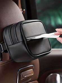 1pc Car Tissue Box, Home Tissue Box With Strap Holder, High-End Tissue Box For Car, Armrest Box Tissue Holder, Car Interior Accessory, Tissue Dispenser - Multicolor - View 9
