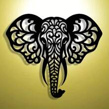 1pc Elegant Metal Elephant Wall Art – Minimalist Hollow Iron Design For Home, Office, Patio, Kitchen, Garden, Cafe & Bar – Removable & Reusable Decor – Perfect For Housewarming, Holidays, Birthdays & Animal Lovers