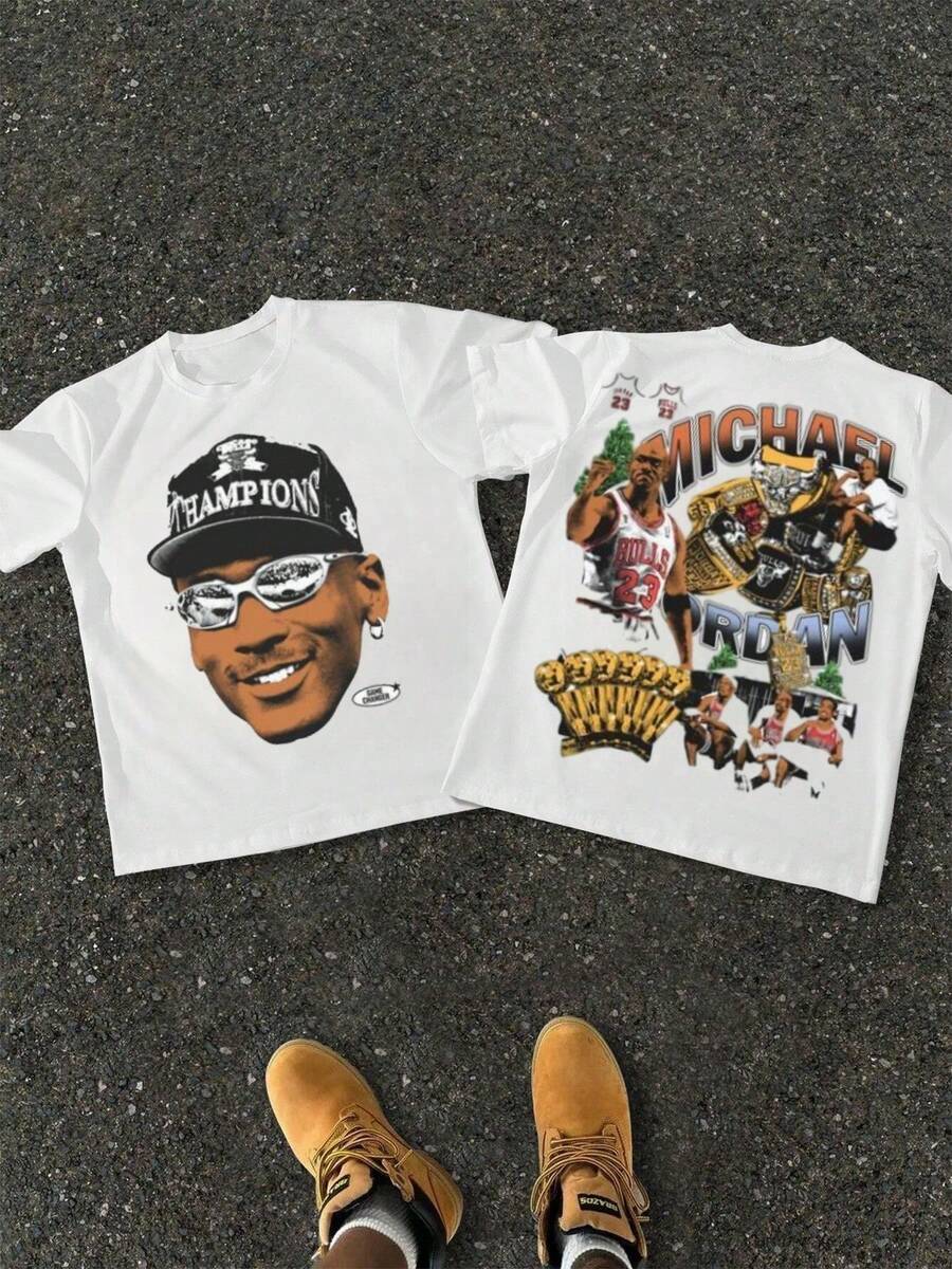 Men 1Pcs 100Cotton 220g Double Sided Digital Printing Championship Glory Tribute Tee