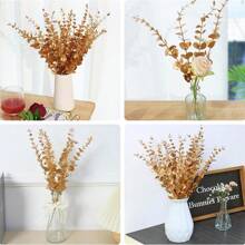 1/5/10/30/70PCS Artificial Plastic Plants Eucalyptus Leaves Birthday Party Decoration Wedding Flower Basket Bride Holding Flowers Home Decoration Dining Room Bedroom Windowsill Vase Decoration New Year Decoration Outdoor Garden Start Of School Season/Mother's Day Gifts