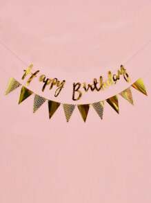2pcs - Golden Birthday Party Banners, Birthday Party Decoration Banners