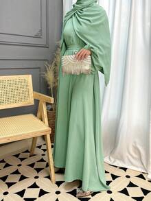 2 件套传统 Jalabeya 阿拉伯礼服套装，优雅的 Abaya 长袍，适合开斋节、休闲假日、家庭聚会、约会