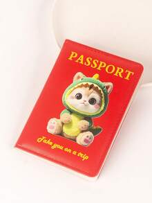 1个哑光PU材质世界地图及字母印花护照夹，固定式设计，护照套，护照钱包，护照包，适合度假、旅行、飞行、返校，男女通用，旅行必备品 - 彩色 - 查看 11