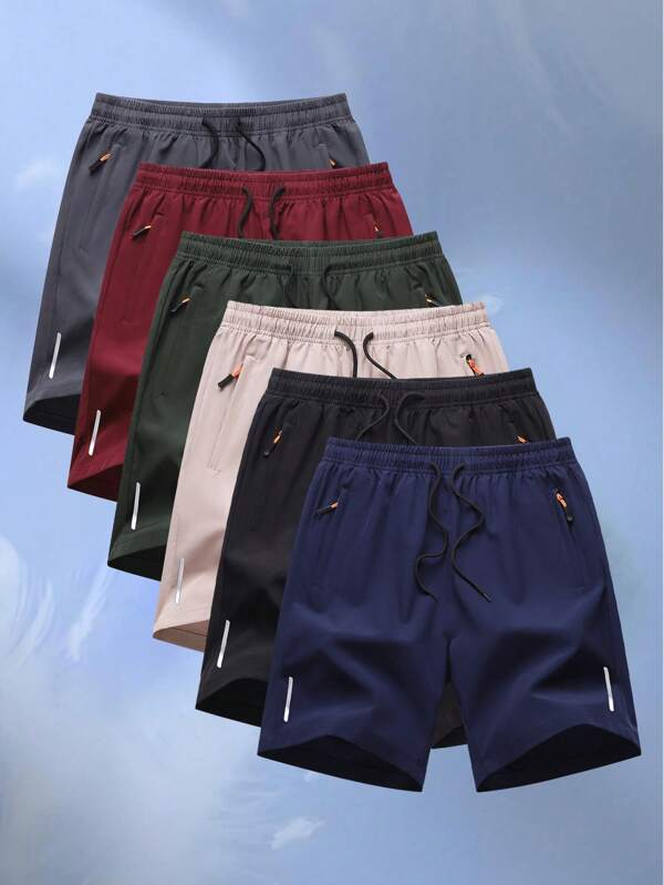 Men's Casual Sports Shorts, Quick-Dry Running Gym Workout Breathable Printed Knee-Length Pants